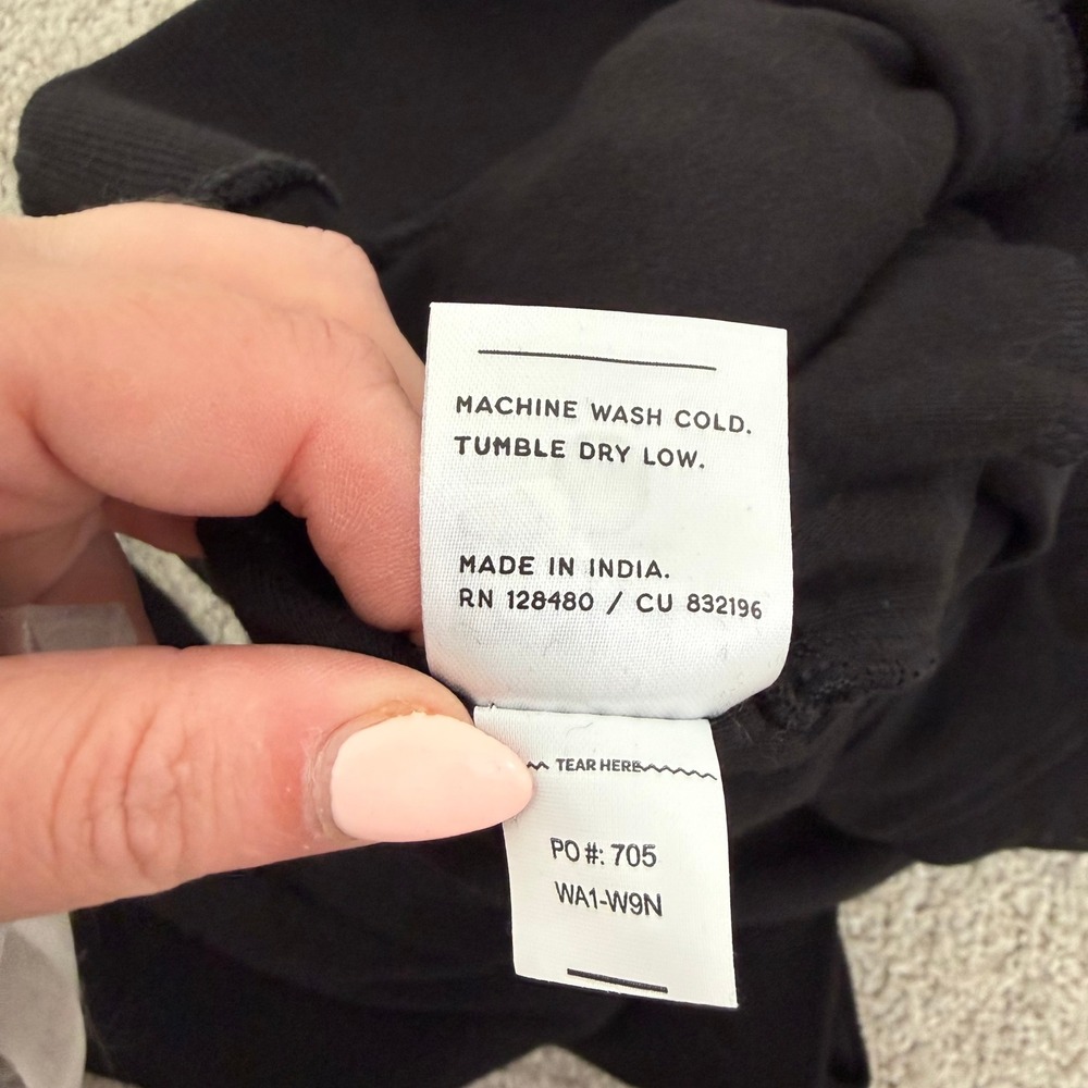 Pact Organic Cotton Black High Rise Split Hem Crop Pants‎ Womens Medium - Picture 6 of 11